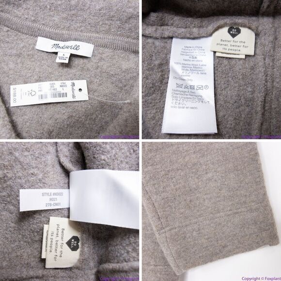 NEW Madewell Boiled Wool Bridgman Sweater-Jacket, L‎ - Picture 12 of 16